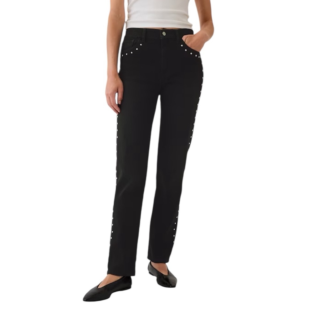 GAP 90s High Rise Black Studded Jeans - Picture 5 of 15